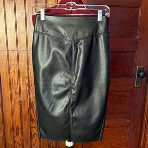NEW W/ TAGS Express Black Faux Leather Pencil Skirt